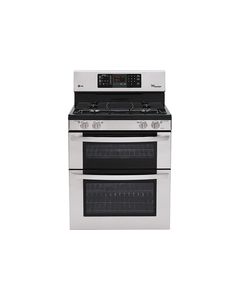 LG - 30" Self-Cleaning Freestanding Double Oven Gas Range - Stainless Steel