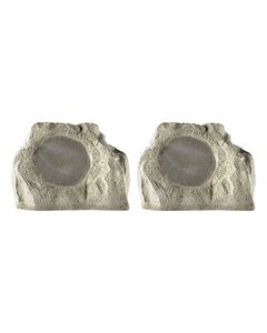 Insignia™ - Simulated Rock Outdoor Speakers (Pair) - Gray