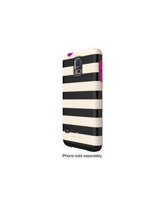 kate spade new york - Candy Stripe Hybrid Hard Shell Case for Samsung Galaxy S 5 Cell Phones - Cream/Black