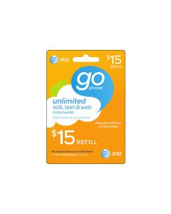 AT&T GoPhone - $15 Prepaid Wireless Airtime Card - Multi