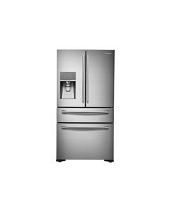 Samsung - 22.6 Cu. Ft. Counter-Depth 4-Door French Door Refrigerator with Thru-the-Door Ice and Water - Stainless Steel