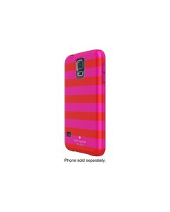 kate spade new york - Candy Stripe Hybrid Hard Shell Case for Samsung Galaxy S 5 Cell Phones - Red/Pink