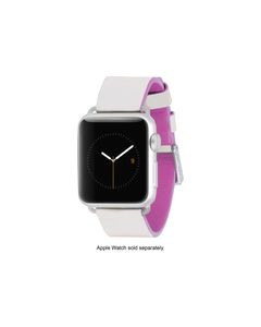 Case-Mate - Edged Leather Smartwatch Band for Apple Watch™ 38mm - Ivory/Shocking Pink