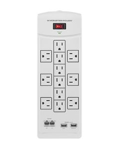 Monster - Core Power 1200 USB 12-Outlet Surge Protector