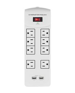 Monster - Core Power 800 USB 8-Outlet Surge Protector