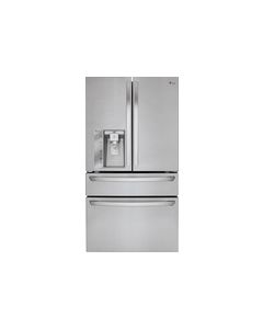 LG - 22.7 Cu. Ft. Counter-Depth 4-Door French Door Refrigerator with Thru-the-Door Ice and Water - Stainless Steel