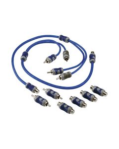 Kicker - 1.8' RCA-to-RCA Audio Interconnect Cable - Blue/Gray