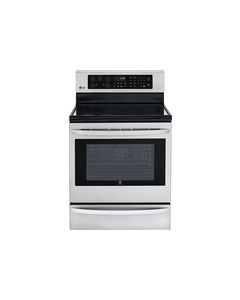 LG - 30" Self-Cleaning Freestanding Electric Convection Range - Stainless-Steel