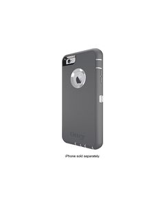 OtterBox - Defender Series Case with Holster for Apple® iPhone® 6 Plus - White/Gray