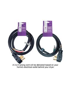 Smart Choice - 6' 30 Amp Dryer Power Cord Required for Hook-Up - Black