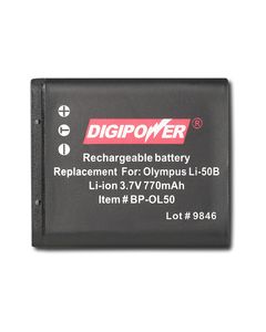 DigiPower - Rechargeable Lithium-Ion Battery for Select Olympus Digital Cameras - Black