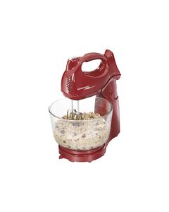 Hamilton Beach - Power Deluxe 6-Speed Stand Mixer - Red