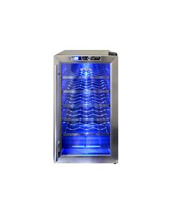 NewAir - 18-Bottle Wine Cooler - Black/Stainless Steel