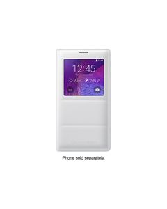 Samsung - S-View Flip Cover for Samsung Galaxy Note 4 Cell Phones - Frost White