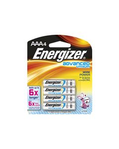 Energizer - Advanced Lithium AAA Batteries (4-Pack) - Silver