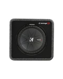 Kicker - CompR 12" Dual-Voice-Coil 2-Ohm Loaded Subwoofer Enclosure - Black