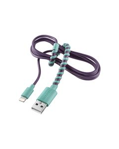 Modal - 4' Twist Lightning Charge-and-Sync Cable - Purple/Mint