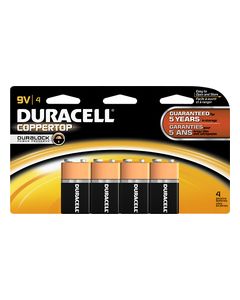 Duracell - 9V Alkaline Batteries (4-Pack) - Black