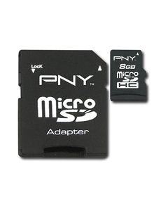 PNY - 8GB microSDHC Class 4 Memory Card - Black