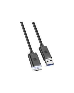 Platinum - 4' Always On LED Micro USB 3.0 Charge-and-Sync Cable - Black