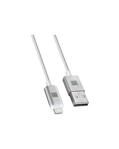 Platinum - Apple MFi Certified 4' Touch On LED Lightning Charge-and-Sync Cable - Black