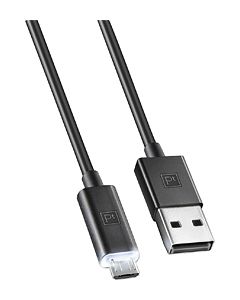 Platinum - 4' Always On LED Micro USB Charge-and-Sync Cable - Black