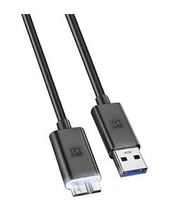 Platinum - 4' Touch On LED Micro USB 3.0 Charge-and-Sync Cable - Black