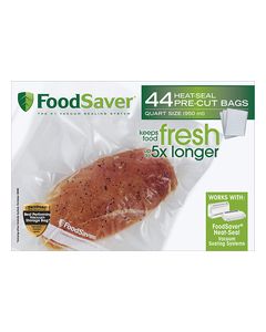 FoodSaver - Quart-Size Bags for FoodSaver Vacuum Sealer (44-Pack) - Clear