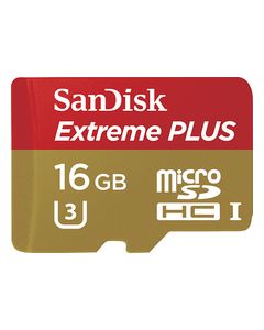 SanDisk - Extreme PLUS 16GB microSDHC UHS-I Class U-1 Memory Card - Red/Gold