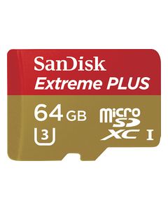 SanDisk - Extreme PLUS 64GB microSDXC UHS-I Class U-1 Memory Card - Red/Gold