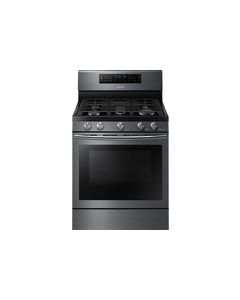 Samsung - Flex Duo 5.8 Cu. Ft. Self-Cleaning Freestanding Double Oven Gas Convection Range - Black Stainless