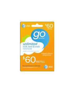 AT&T GoPhone - $60 Prepaid Wireless Airtime Card - Multi