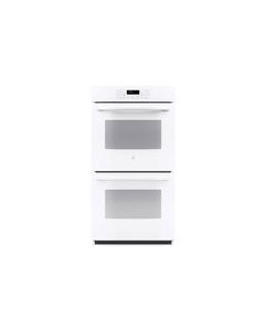 GE - 27" Built-In Double Electric Wall Oven - White-on-White