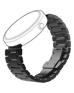 Motorola - Metal Band for Moto 360 Smart Watches - Black