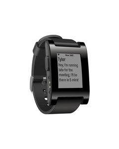 Pebble - Smartwatch 33mm Plastic - Black Silicone