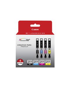 Canon - 251 4-Pack Ink Cartridges - Photo Black/Cyan/Magenta/Yellow