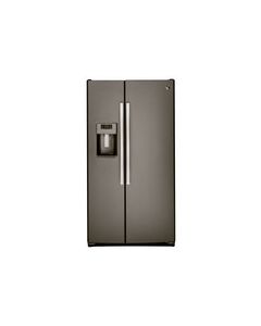 GE - 25.4 Cu. Ft. Side-by-Side Refrigerator with Thru-the-Door Ice and Water - Stainless Steel