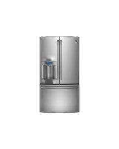 GE - Profile Series 27.7 Cu. Ft. French Door Refrigerator with Thru-the-Door Ice and Water - Stainless Steel