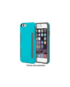 Incipio - STOWAWAY Credit Card Case for Apple® iPhone® 6 and 6s - Cyan/Gray
